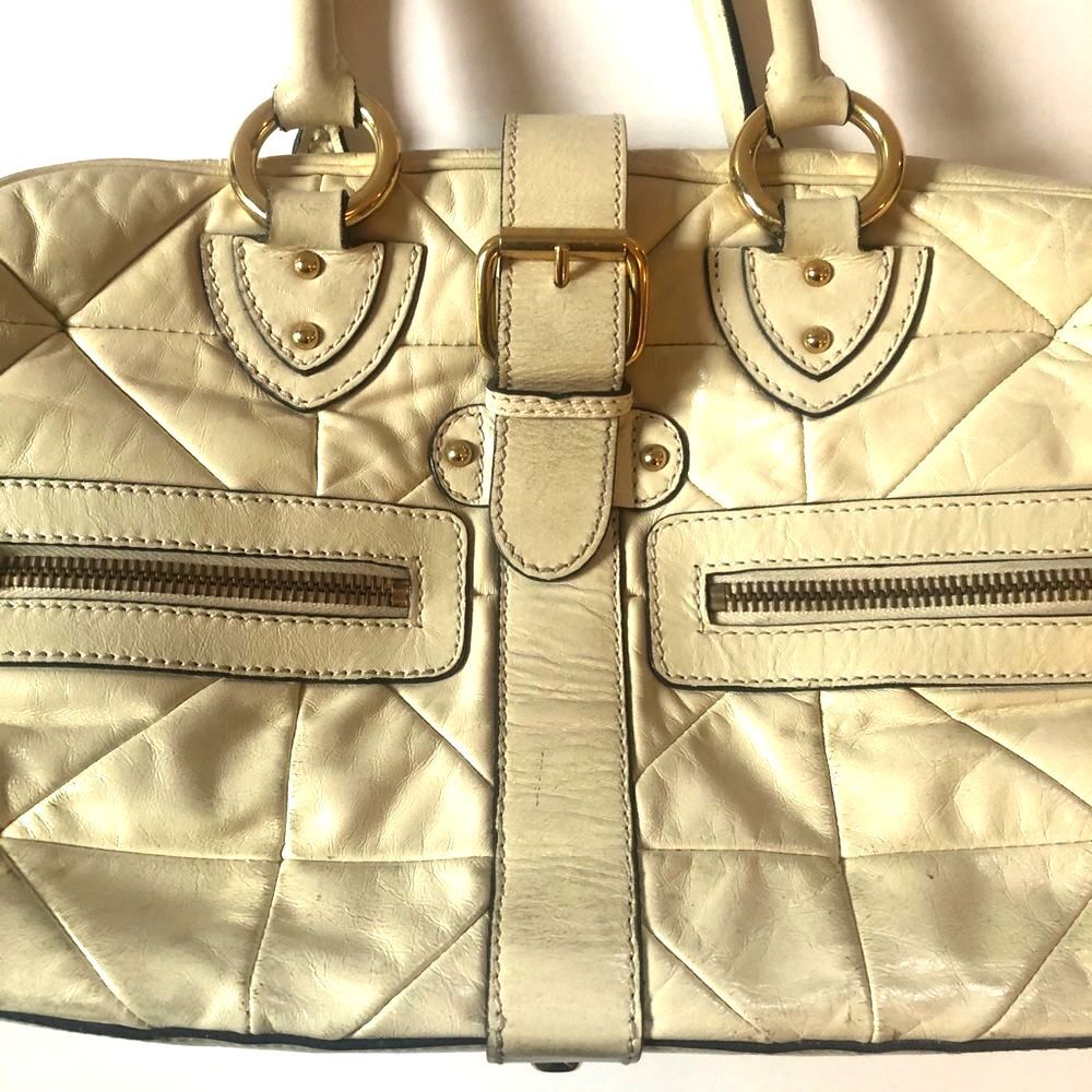 [Marc Jacobs] Double Pocket Cream Leather Satchel - Picture 2 of 7